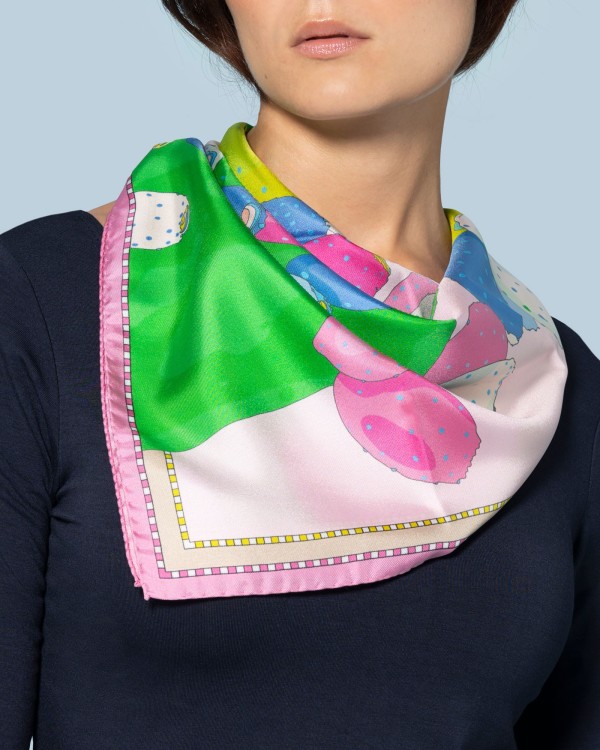 Foulard en soie 70 - Fichi d'india (fuschia)