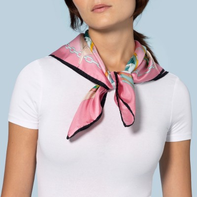 Twill silk scarf square 70 Il porto