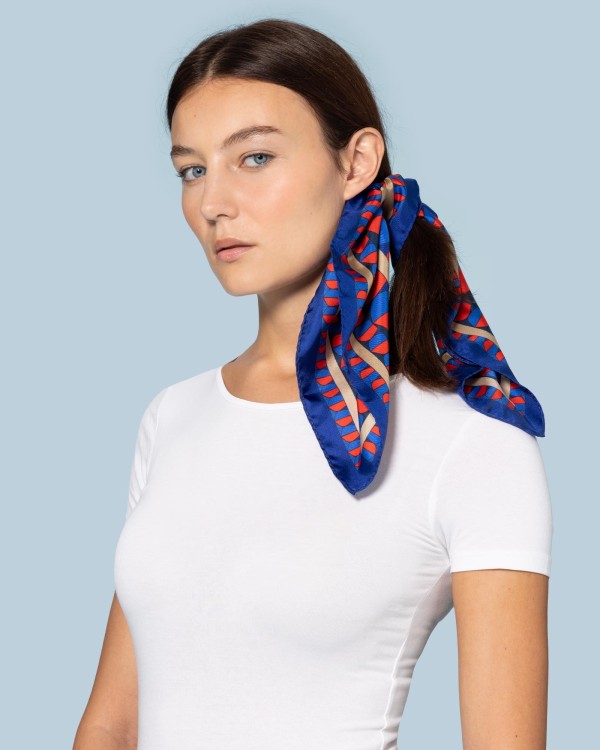 Foulard de seta Ex Voto Blu