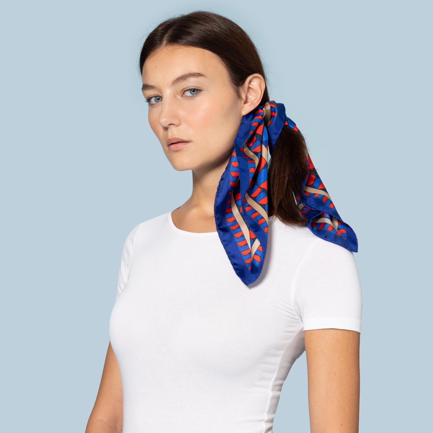 Foulard de seta Ex Voto Blu