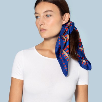 Foulard de seta Ex Voto Blu