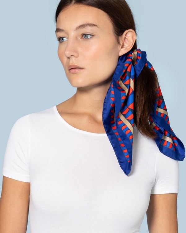 Foulard de seta Ex Voto Blu