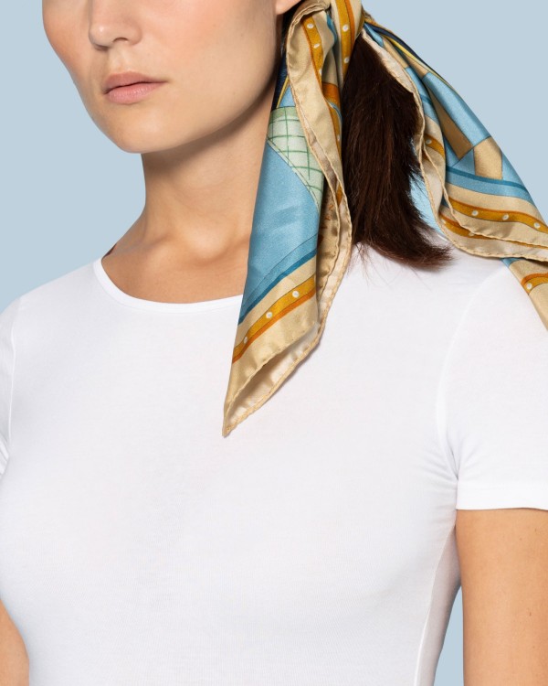 Twill silk scarf square 50 - Capitano