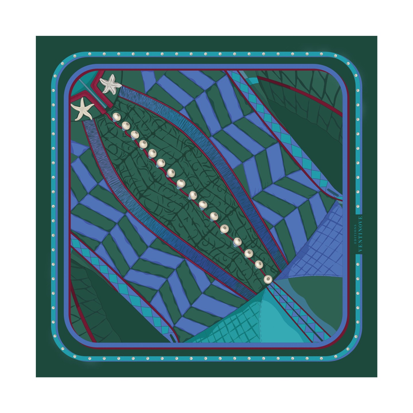 Twill silk scarf square 50 - Capitano