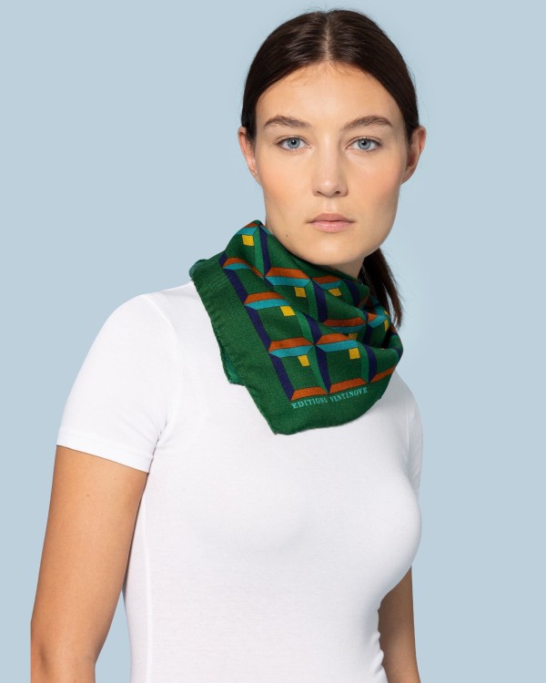 foulard en soie et laine 70x70 cm - Intarsio - geometrico - Ventinove