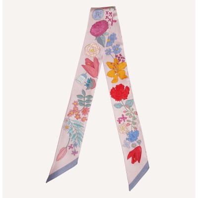 Bandeau en Soie "Le Fleuriste" vieux rose