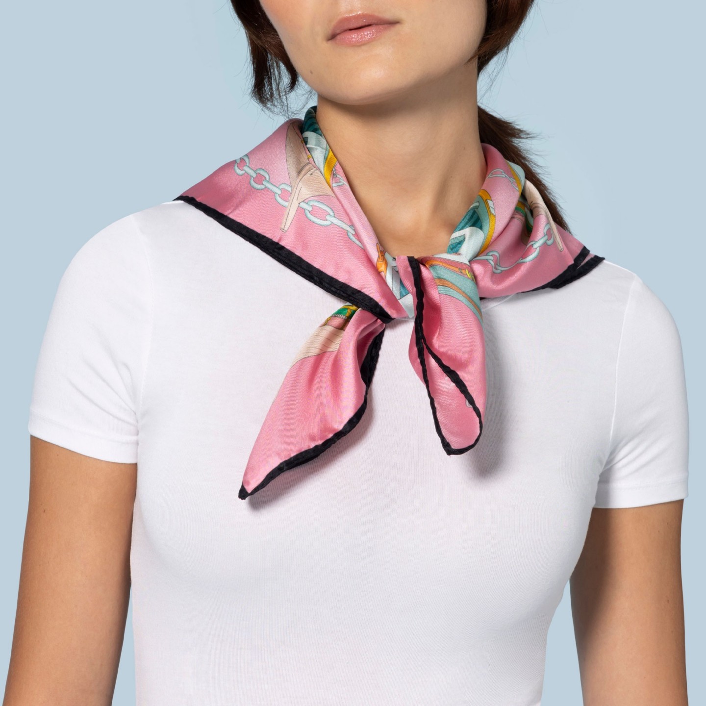 Foulard en soie 70 Il porto (rose)