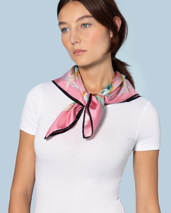 Foulard en soie 70 Il porto (rose)