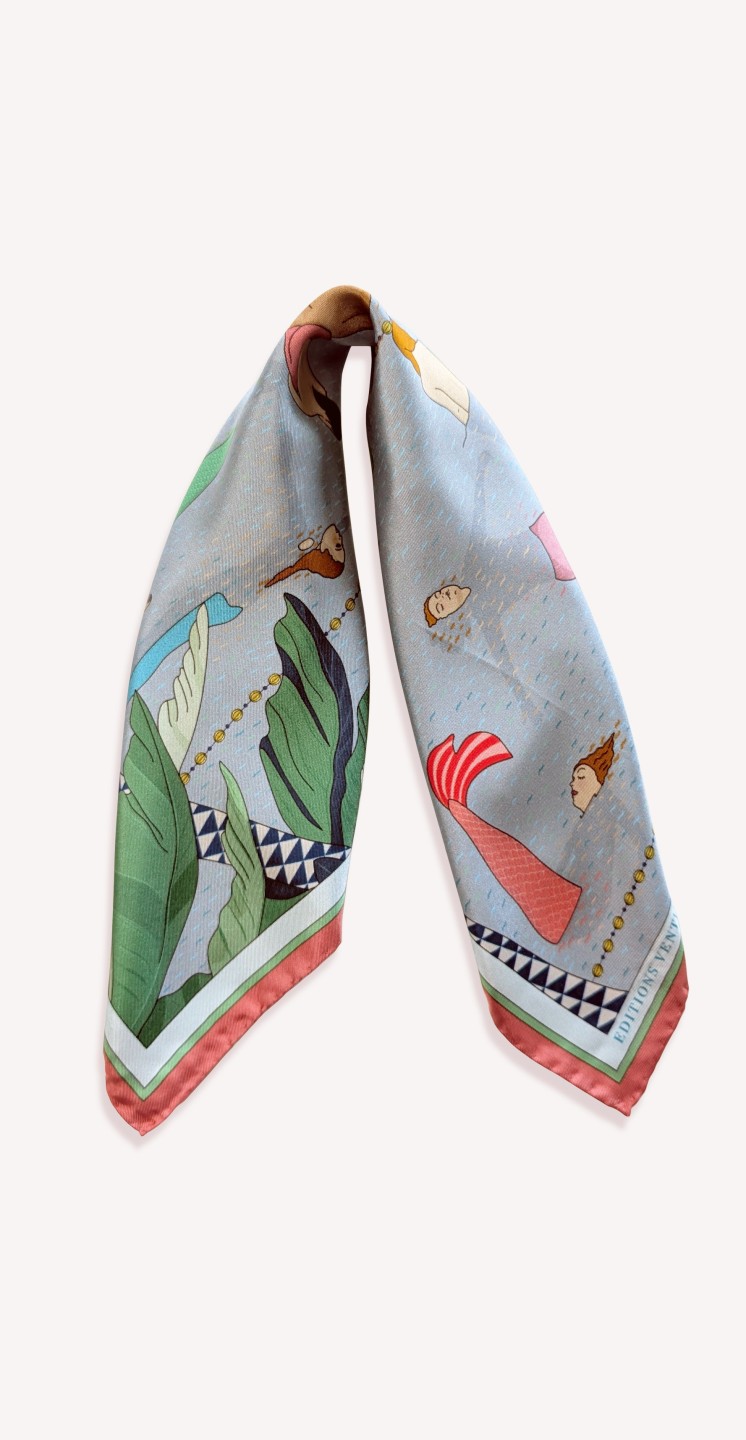 Silk carf 50 x 50 "Mermaid - Editions Ventinove