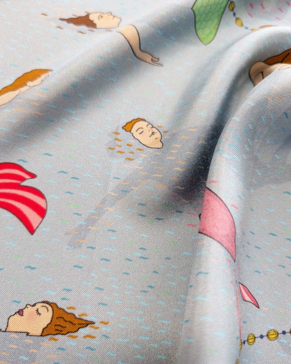 Silk carf 50 x 50 "Mermaid - Editions Ventinove