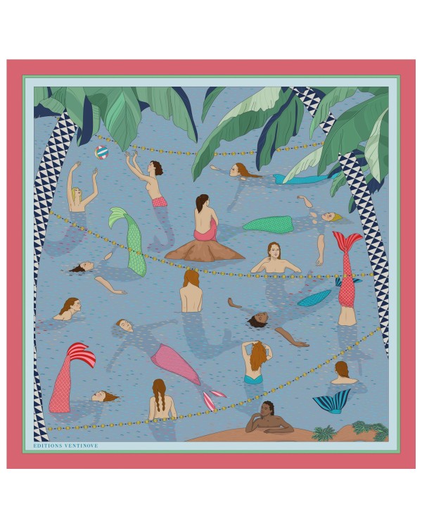 Silk carf 50 x 50 "Mermaid - Editions Ventinove
