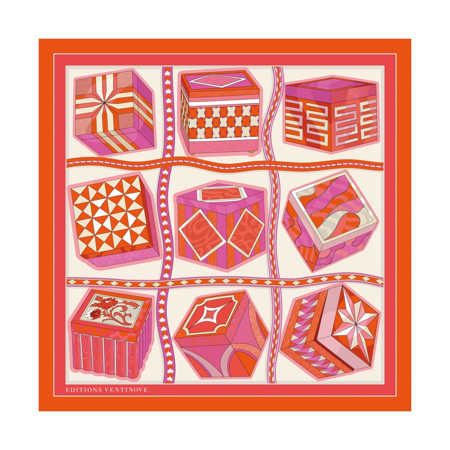 Silk scarf 50 x 50 Sorrento - Editions Ventinove