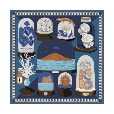 Twill silk scarf square 70 - Stromboli