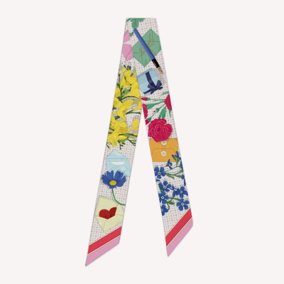 Bandeau en Soie Messages Fleuris