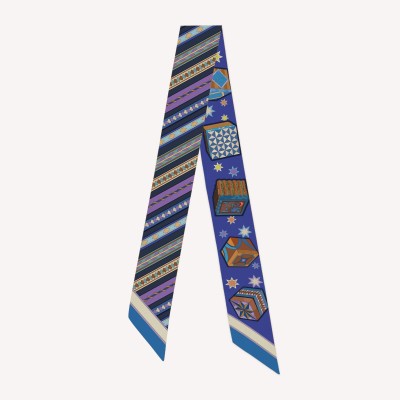 Silk Twilly Ribbon "Inlay Box" Blue/Purple Version