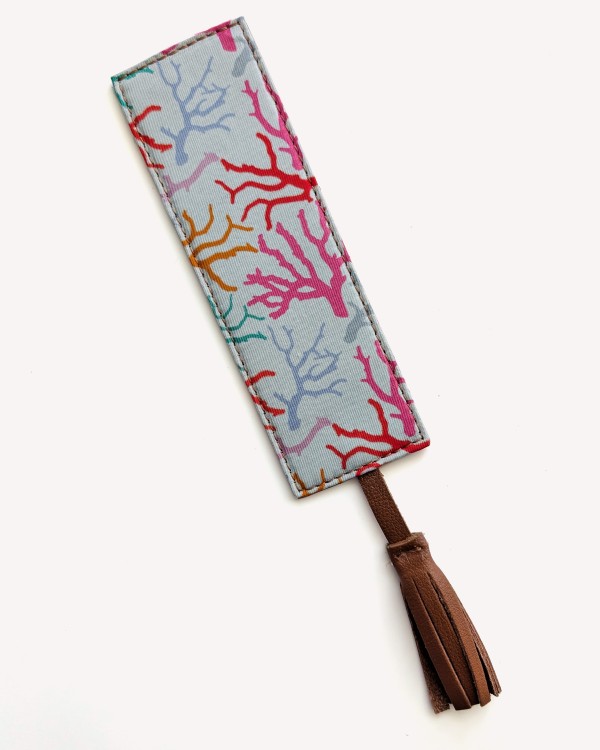 Silk and Italian Leather Bookmark – Upcycled from Luxury Scarves