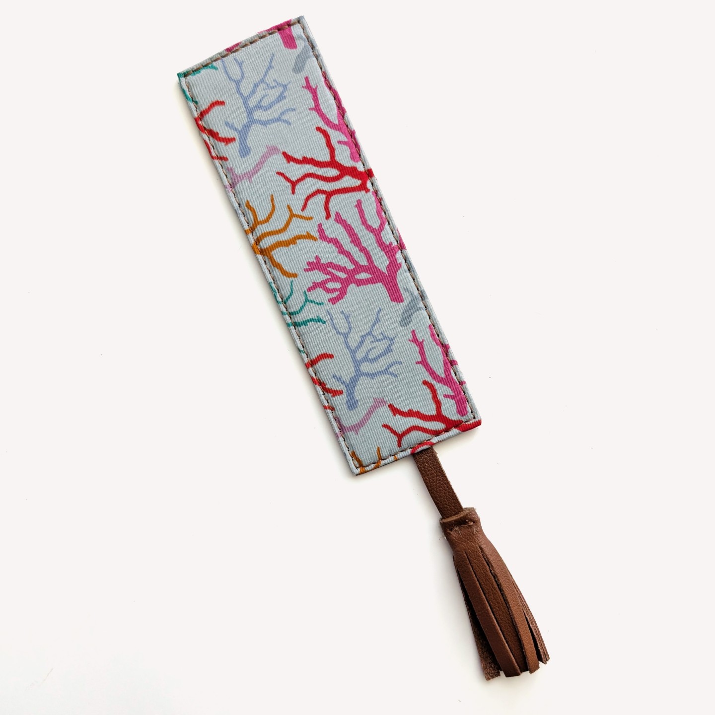 Silk and Italian Leather Bookmark – Upcycled from Luxury Scarves