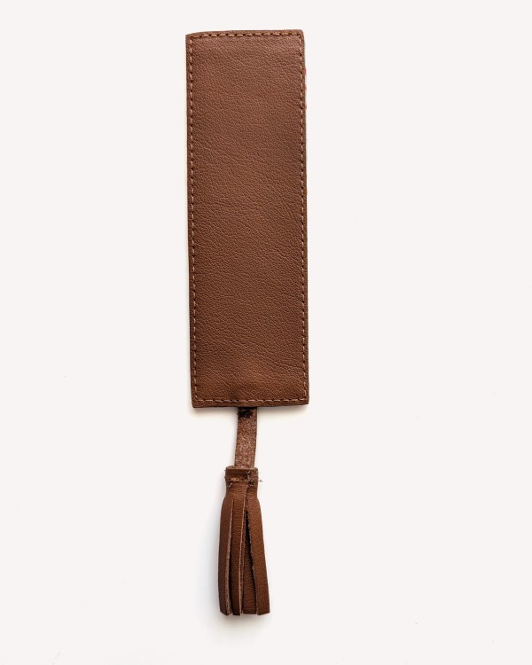 Silk and Italian Leather Bookmark – Upcycled from Luxury Scarves