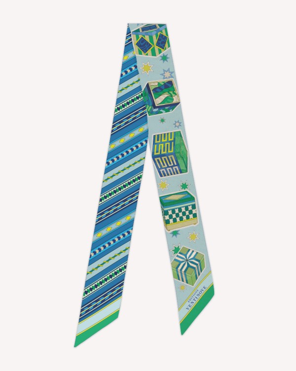 Bandeau di Seta "Scatole Intarsio" versione verde