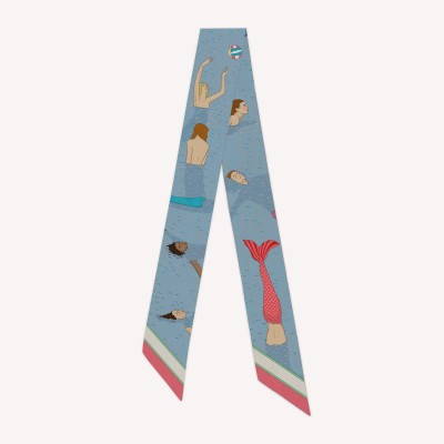 Bandeau en soie "Baie des Sirènes" – 100% Made in Italy