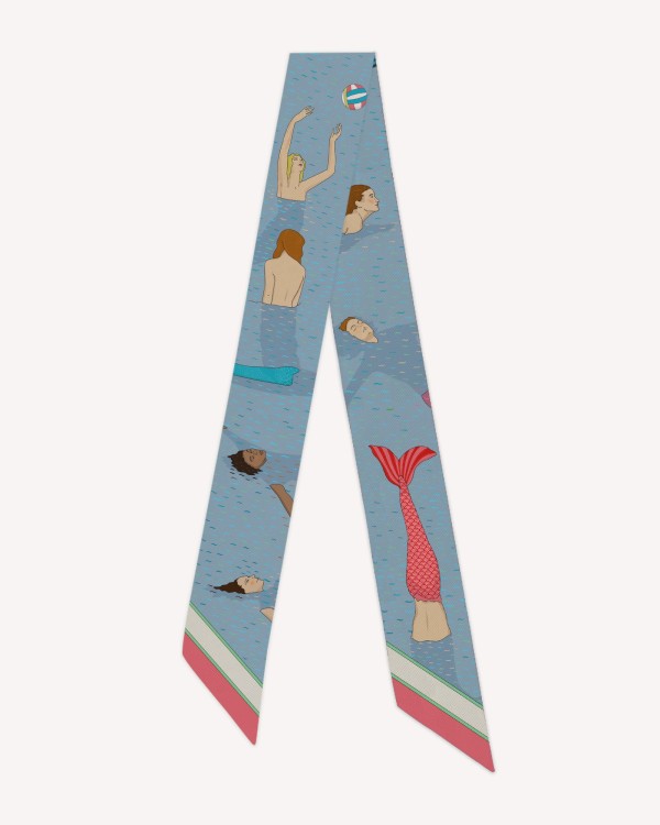 Bandeau di seta "Baia delle Sirene" – fascia in twill 100% seta