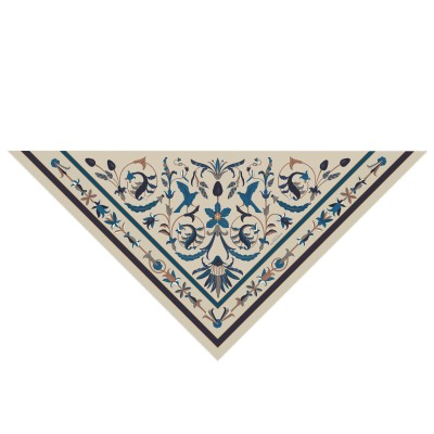 Wool and silk Triangle Intarsio Birds