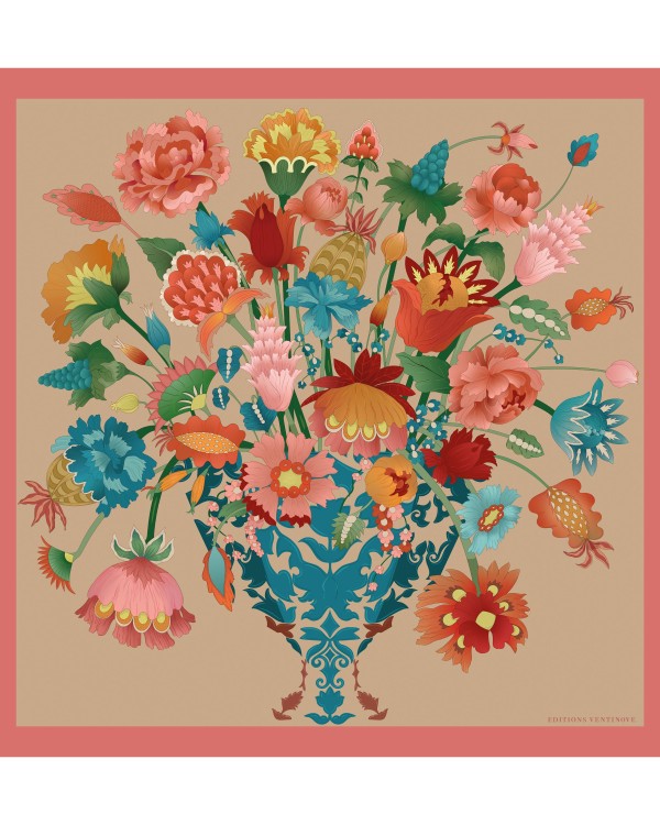 ✨ Fiori in festa ✨ Carré en twill de soie pure 90x90 cm!