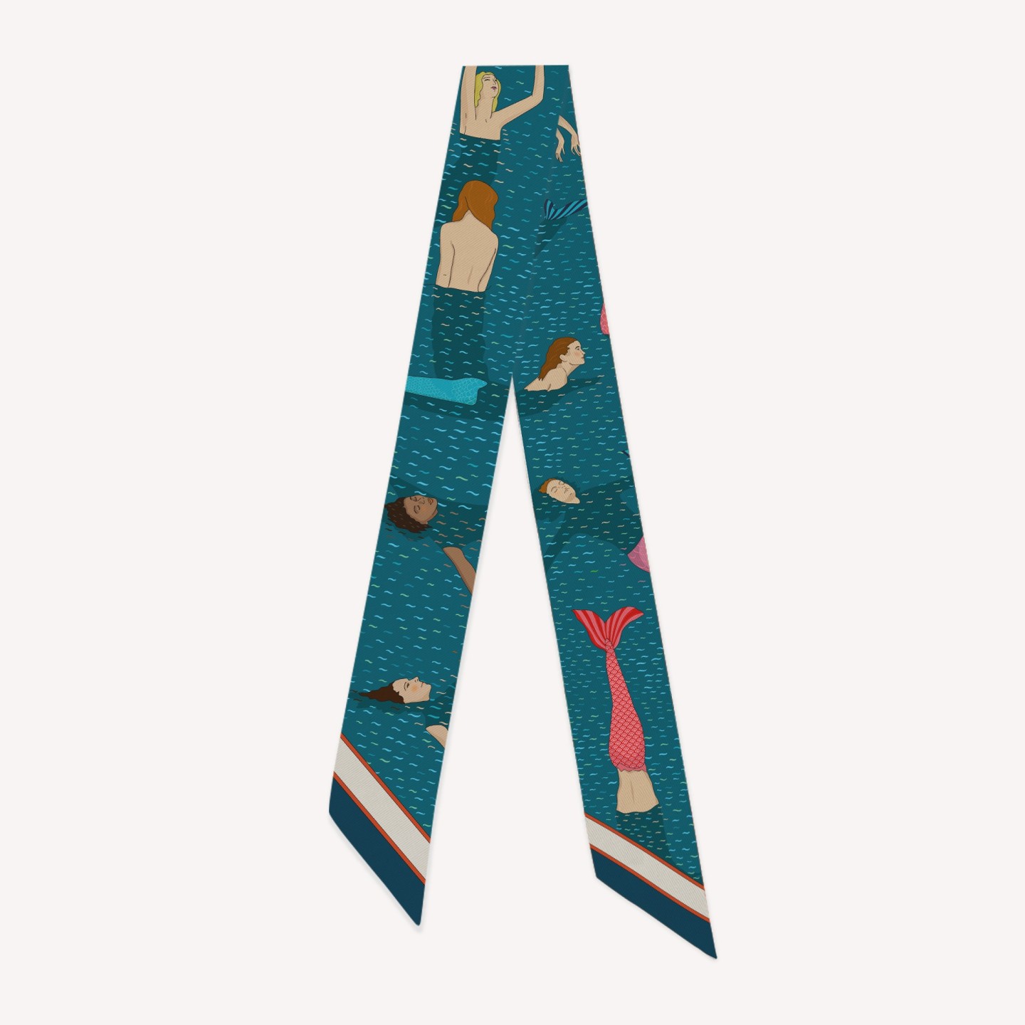 Bandeau en soie "Baie des Sirènes" – 100% Made in Italy