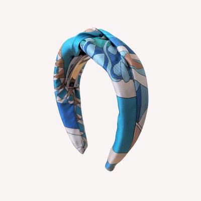 Silk Twill headband Architettura Celeste