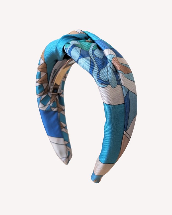 Silk Twill headband Architettura Celeste
