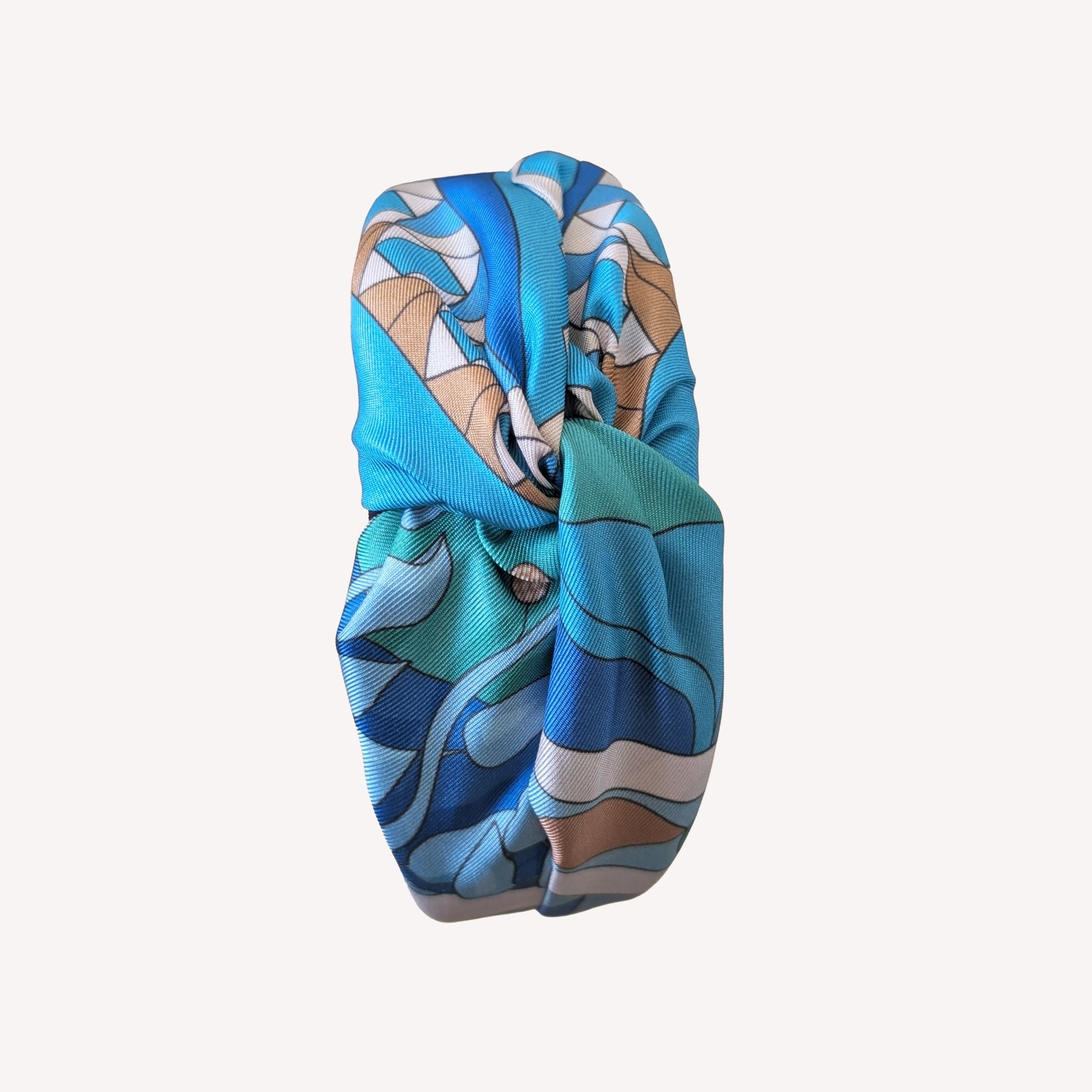 Silk Twill headband Architettura Celeste