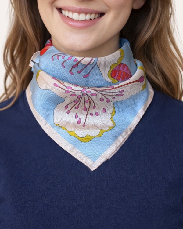 Foulard de seta Les fleurs de câpres