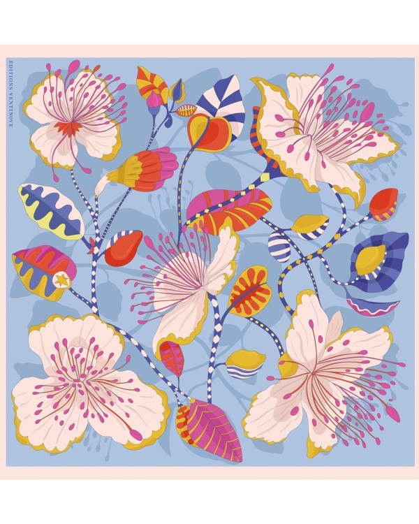 Foulard de seta Les fleurs de câpres