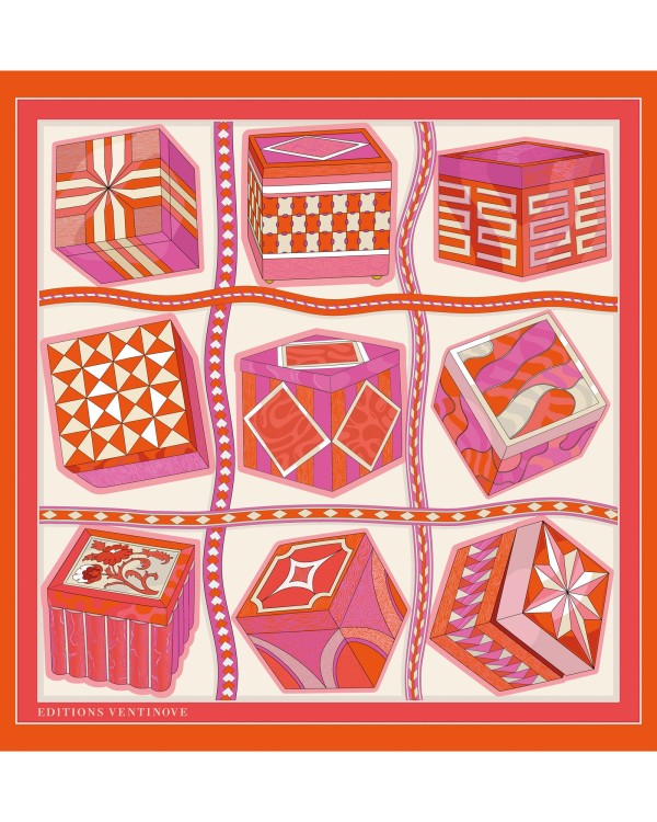 Foulard en soie 50 x 50 "Boites de Sorrente" - Editions Ventinove