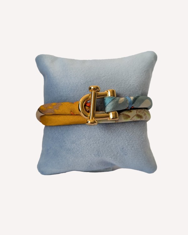 Bracciale Twill di Seta – TLoop Editions Ventinove – Intarsio Blu