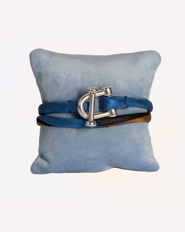 Silk Twill Bracelet – TLoop Editions Ventinove – Intarsio Blue