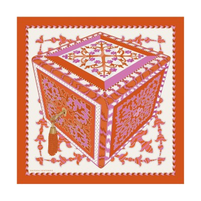 Foulard di seta 70 x 70 "Boite Marqueterie" - Ventinove