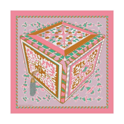 Foulard di seta 70 x 70 "Boite Marqueterie" - Ventinove