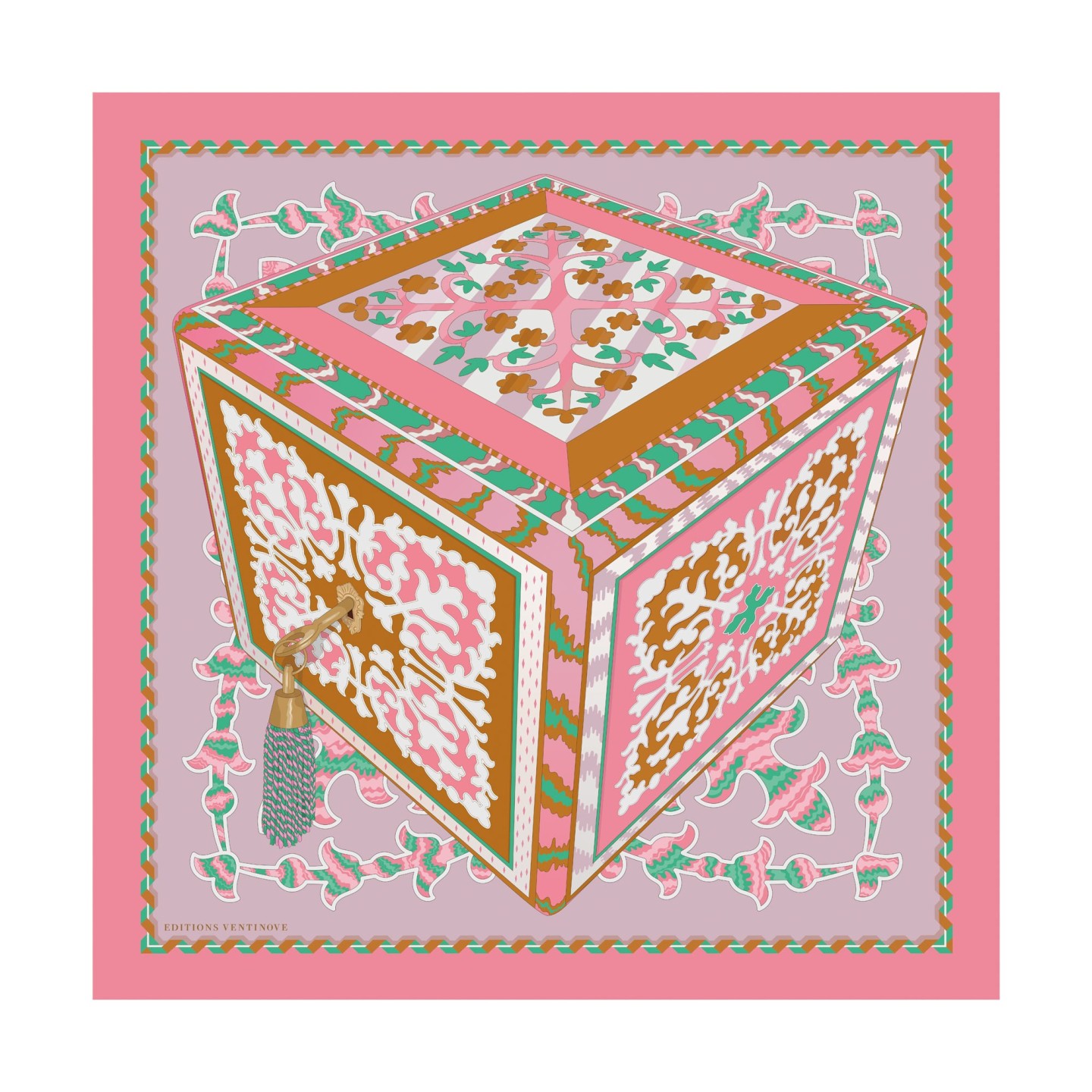 Silk carf 70 x 70 "Boxe Inlay" - Ventinove