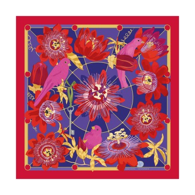 Craquez pour notre foulard de Soie 90x90 cm - La cage aux Oiseaux
