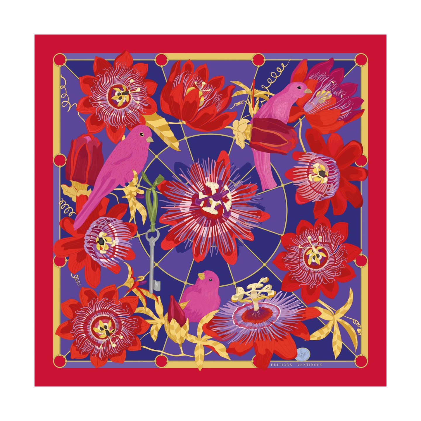 Craquez pour notre foulard de Soie 90x90 cm - La cage aux Oiseaux