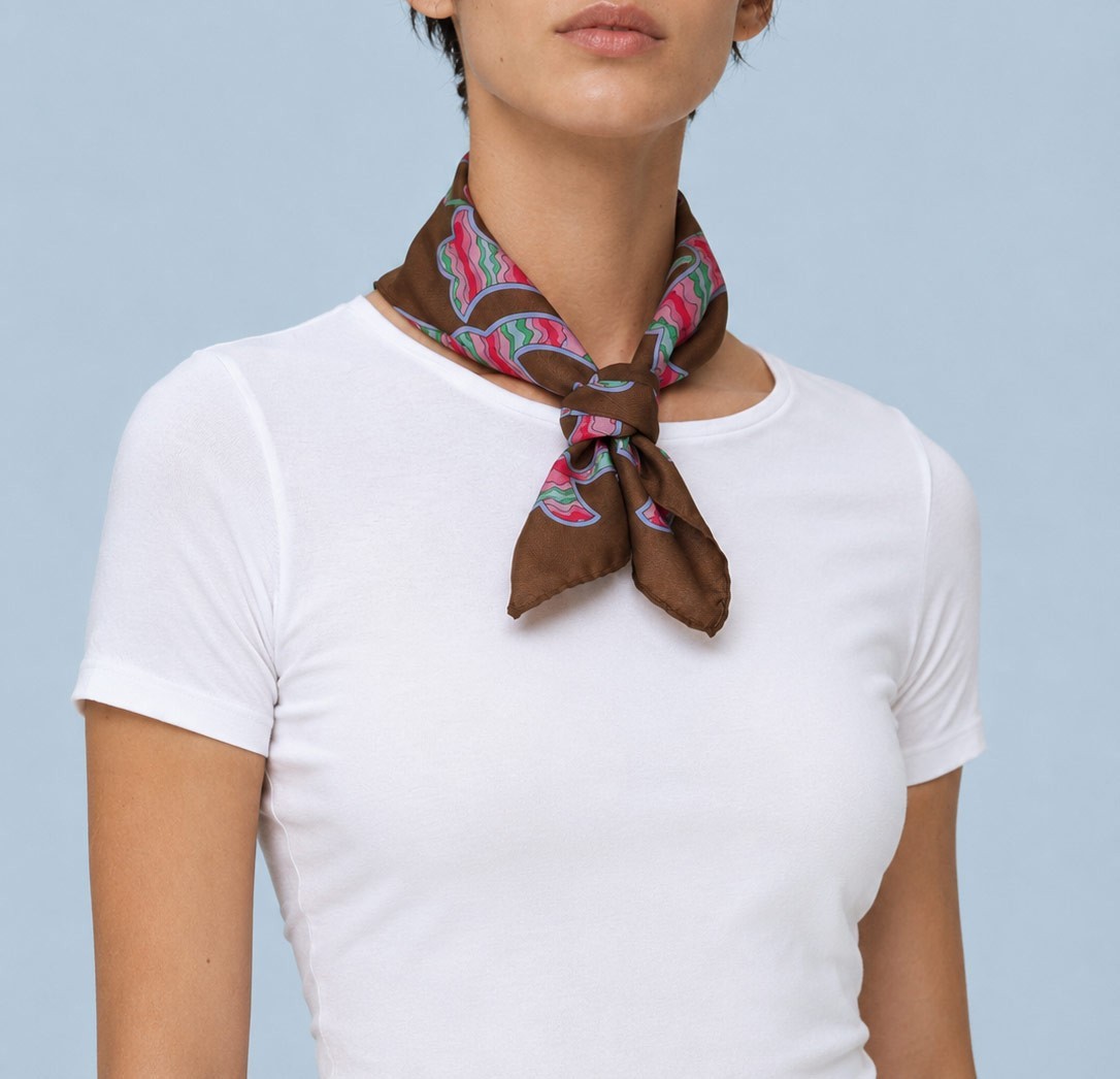 Silk Scarf 50x50 – Wood Essences Inlay
