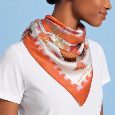 Foulard di seta 70 x 70 "Scatola Intarsio" - Ventinove