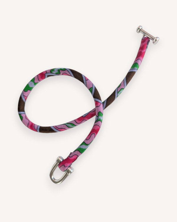 Twist T Intarsio Pink Orange – Silk Bracelet | EDITIONS VENTINOVE