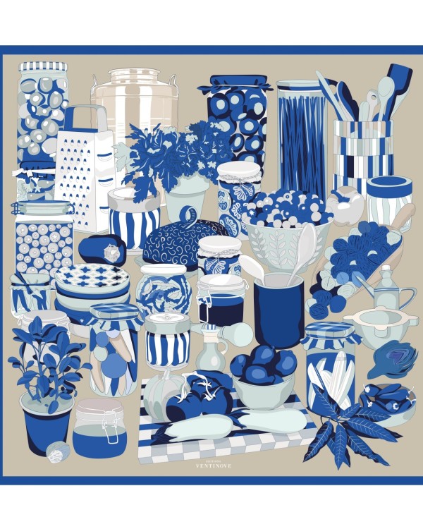 Foulard di seta - La cucina italiana - carré 70x70 cm