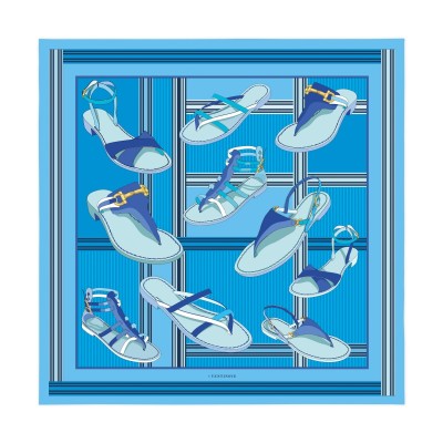 Silk carf 90 x 90 "Sandali blu" - Ventinove