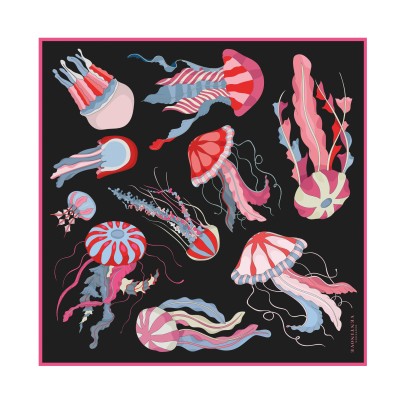 Silk scarf 50 x 50 "Jellyfish" - Ventinove