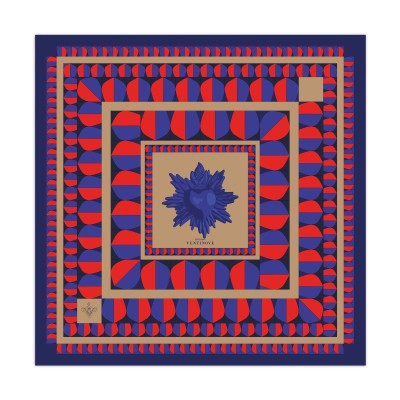 Twill silk scarf square 50 - Ex voto