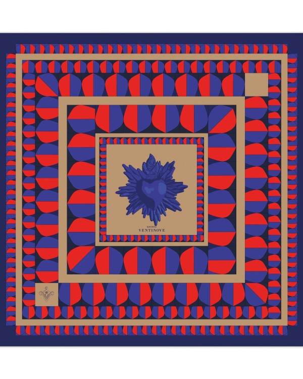 Foulard de seta Ex Voto Blu