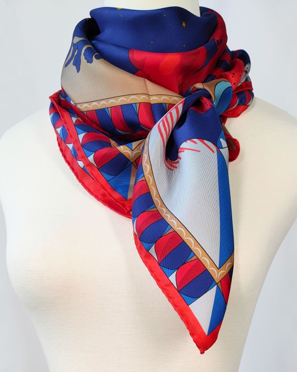 Twill silk scarf square 90 - Stromboli